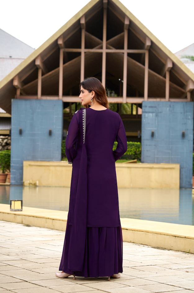 Kalikar Fendi Crush with Zari & Sequins Embroidered work - KLM04