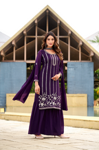 Kalikar Fendi Crush with Zari & Sequins Embroidered work - KLM04