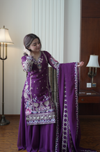 Kalikar Fendi Crush with Zari & Sequins Embroidered work - KLM13