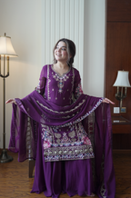 Kalikar Fendi Crush with Zari & Sequins Embroidered work - KLM13