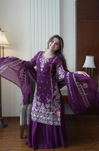 Kalikar Fendi Crush with Zari & Sequins Embroidered work - KLM13