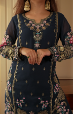 Kalikar Fendi Crush with Zari & Sequins Embroidered work - KLM13