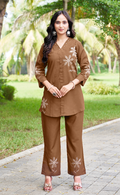 Premium Designer Embroidered Co-ord Set of Reyon Fabric