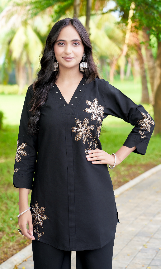 Premium Designer Embroidered Co-ord Set of Reyon Fabric