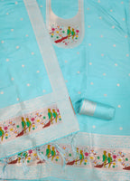 Maharashtra's Royal Heritage Unstitched Dress Material VOL-003 -Sky Blue Kalikar