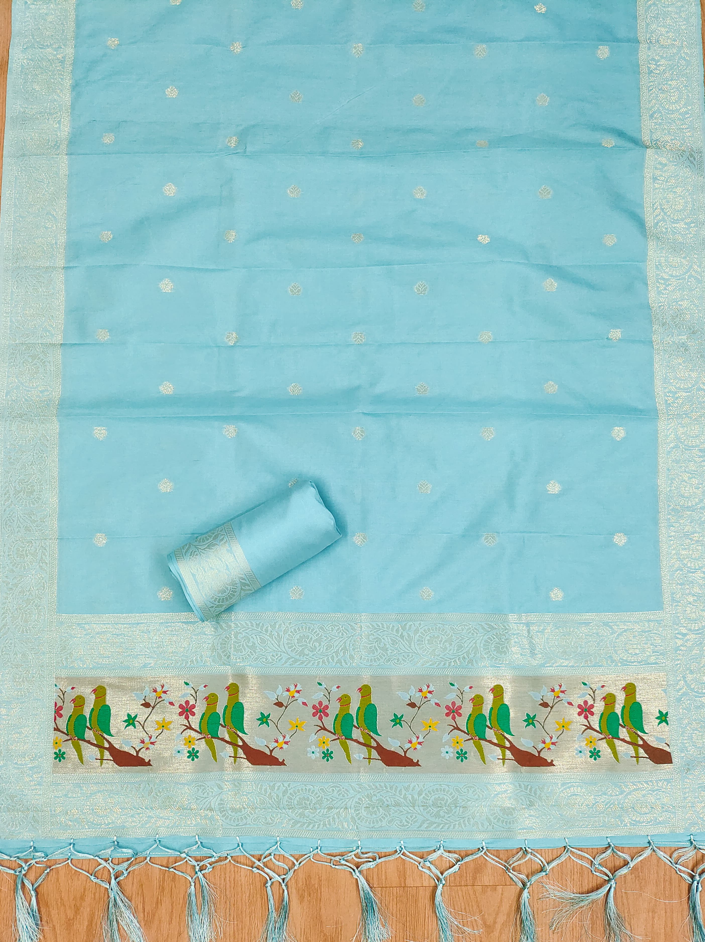 Maharashtra's Royal Heritage Unstitched Dress Material VOL-003 -Sky Blue