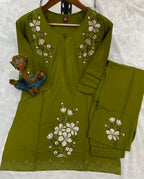 Premium Designer Embroidered Co-ord Set of Reyon Fabric