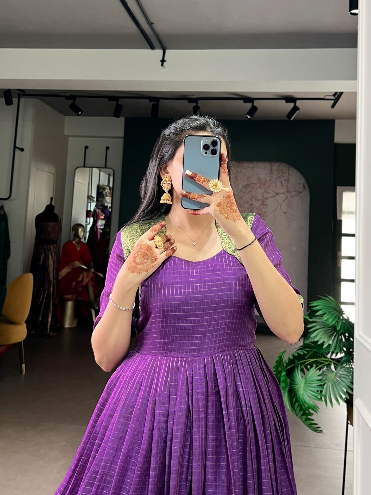 Designer Jari Woven Green Colour Gown