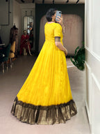 Designer Jari Woven Brown Colour Gown