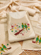 Maharashtra's Royal Heritage Unstitched Dress Material VOL-003 -Off White Kalikar