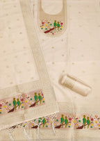 Maharashtra's Royal Heritage Unstitched Dress Material VOL-003 -Off White Kalikar