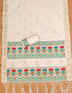 Off White Color Paithani woven Pattern Top, Bottom & Dupatta Dress Material