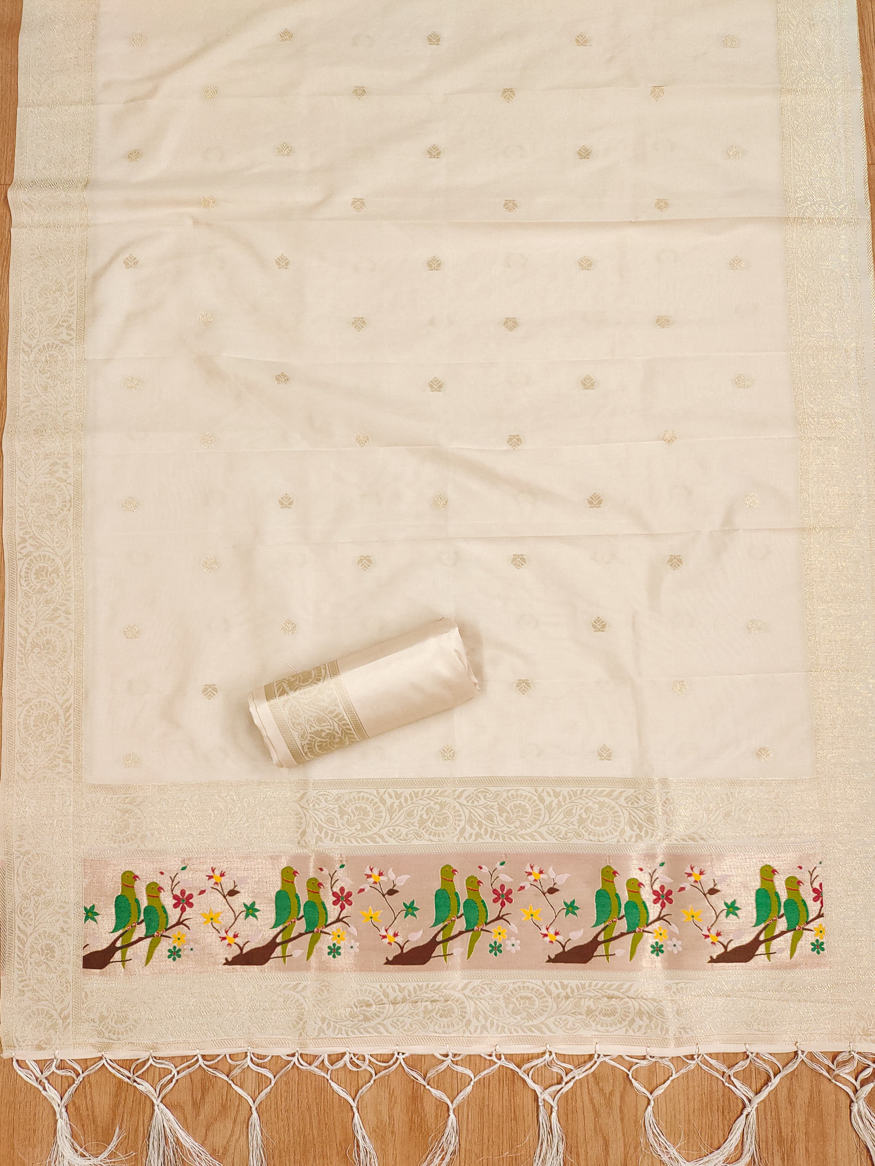 Maharashtra's Royal Heritage Unstitched Dress Material VOL-003 -Off White