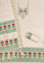 Off White Color Paithani woven Pattern Top, Bottom & Dupatta Dress Material