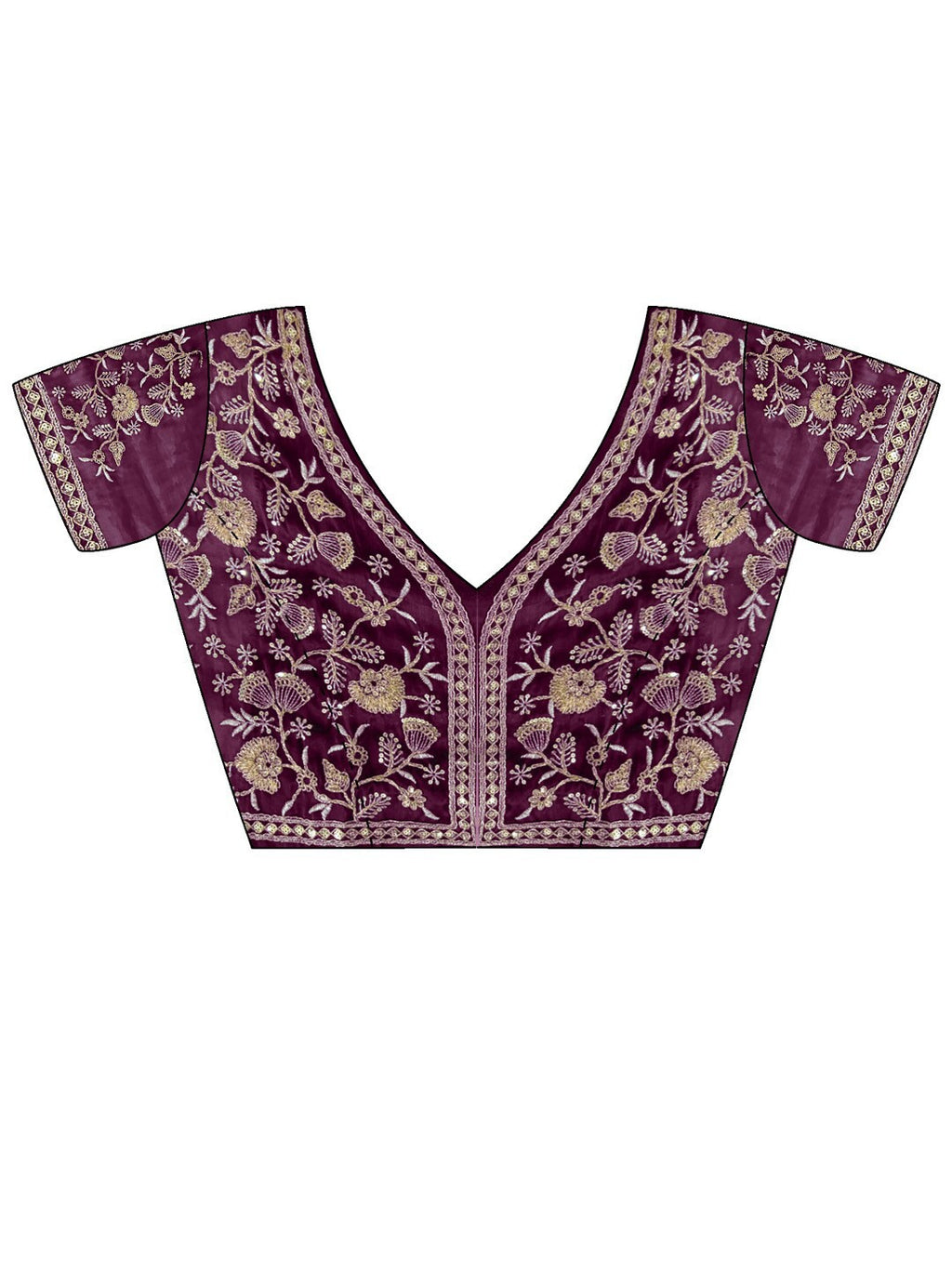 Kalikar Soft Zimmy choo Silk Wine - RV- Silver Gold