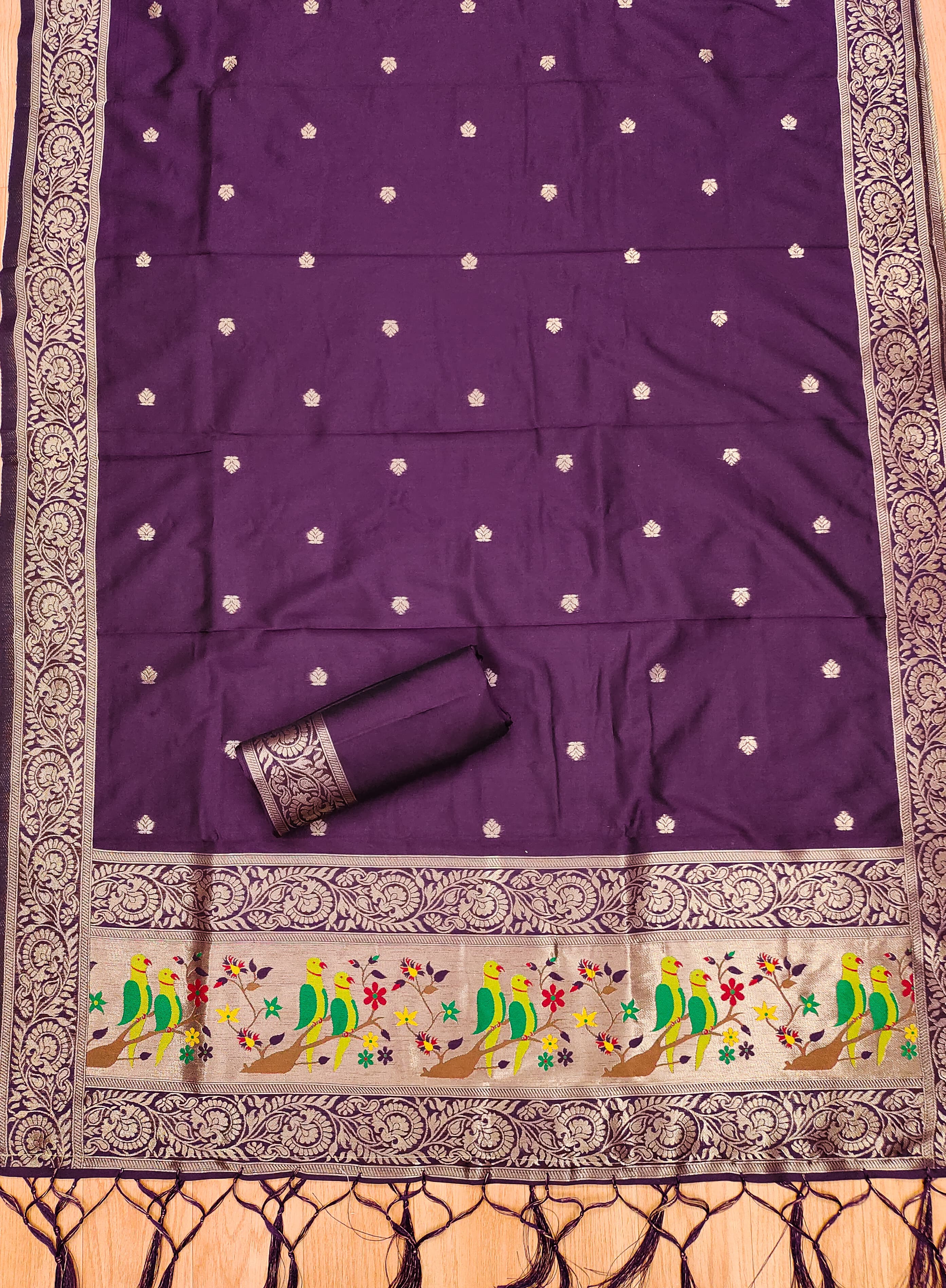 Maharashtra's Royal Heritage Unstitched Dress Material VOL-003 -Wine