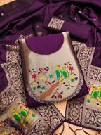 Maharashtra's Royal Heritage Unstitched Dress Material VOL-003 -Wine Kalikar