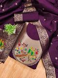 Maharashtra's Royal Heritage Unstitched Dress Material VOL-003 -Wine Kalikar