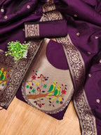 Maharashtra's Royal Heritage Unstitched Dress Material VOL-003 -Wine Kalikar