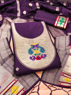 Teal Color Paithani woven Pattern Top, Bottom & Dupatta Dress Material