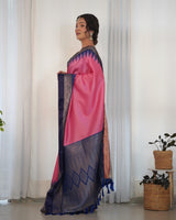 Pink Color Designer Prism Print with Weaving Border.