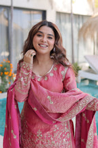 Kalikar Fendi Crush with Zari & Sequins Embroidered work - 9320