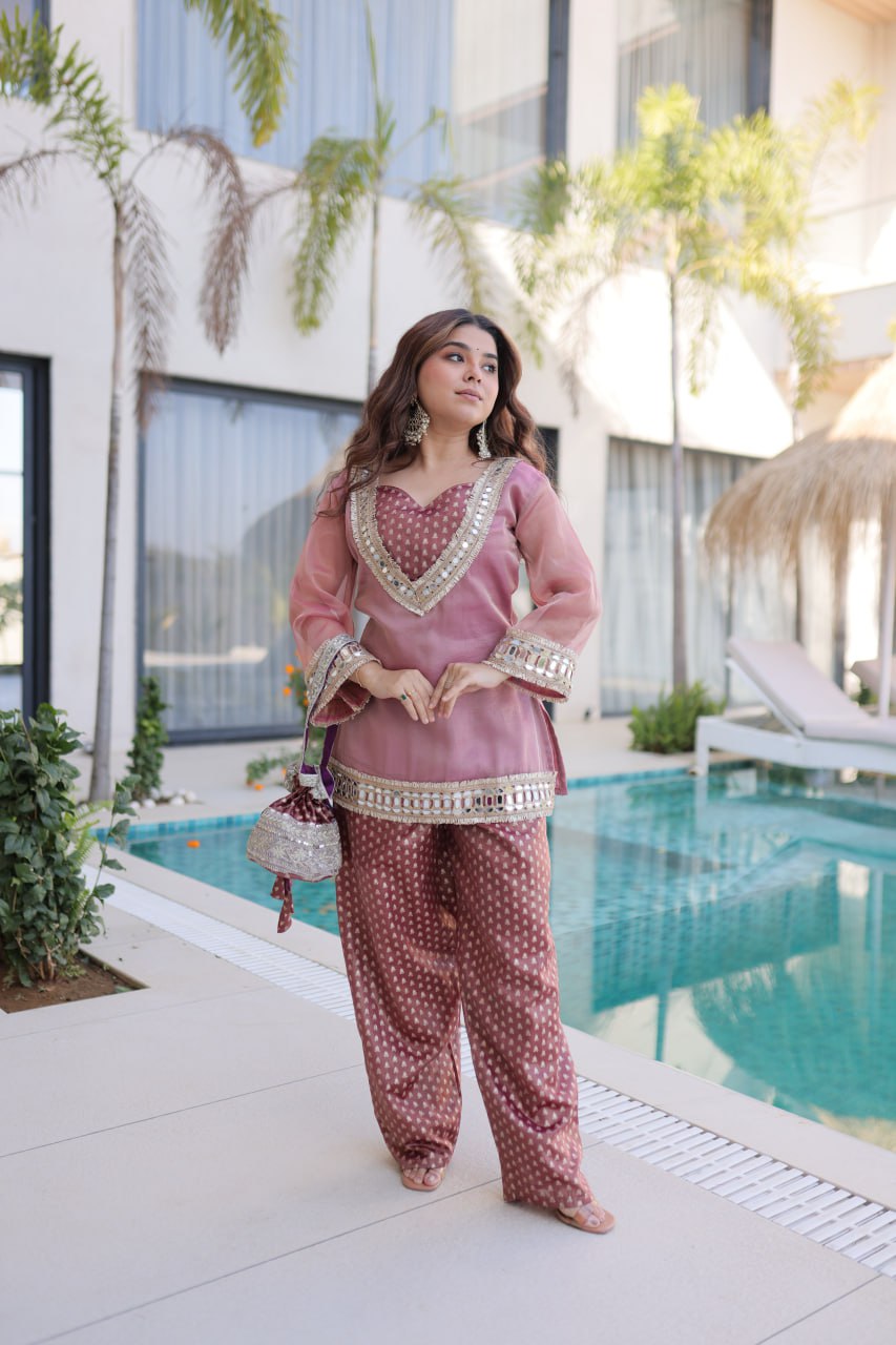 Kalikar Faux Blooming With Embroidered Work  Kurta Set KADV-9319