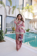 Kalikar Faux Blooming With Embroidered Work  Kurta Set KADV-9319