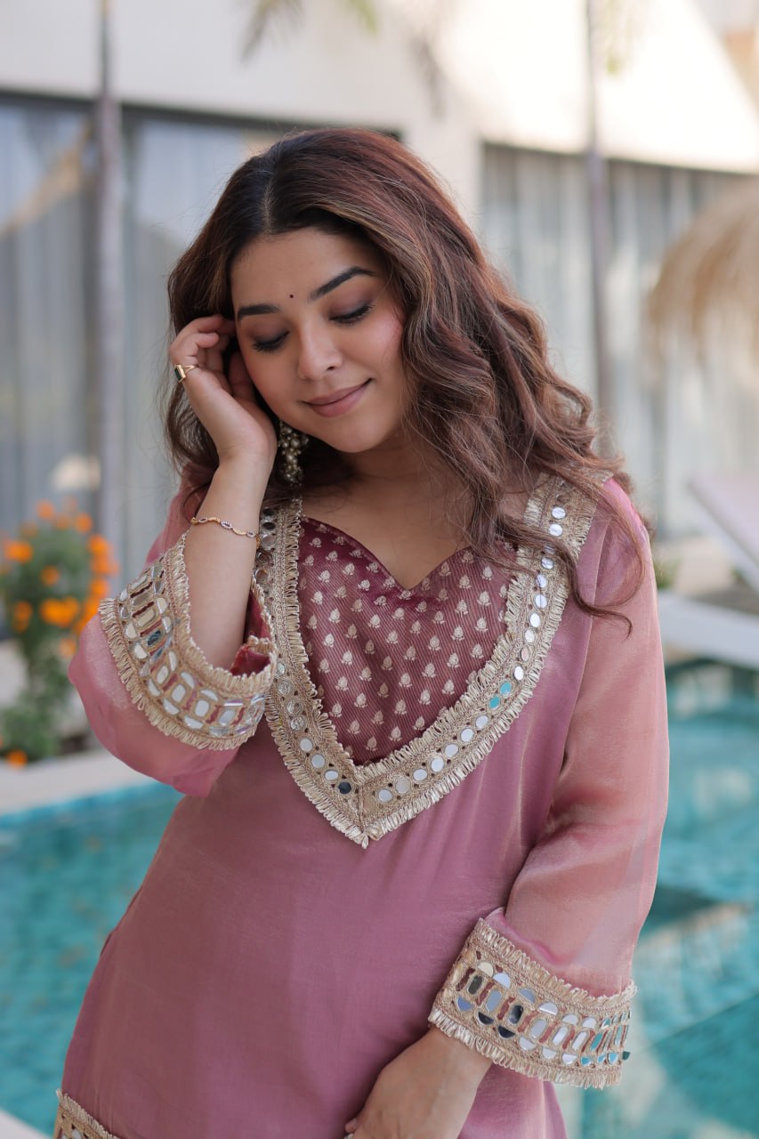 Kalikar Faux Blooming With Embroidered Work  Kurta Set KADV-9319