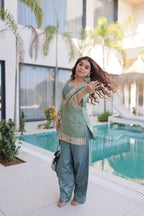 Kalikar Faux Blooming With Embroidered Work  Kurta Set KADV-9319