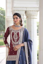 Kalikar  NC Silk With Sequins and Codding Embroidered work Sharara Set - 9302