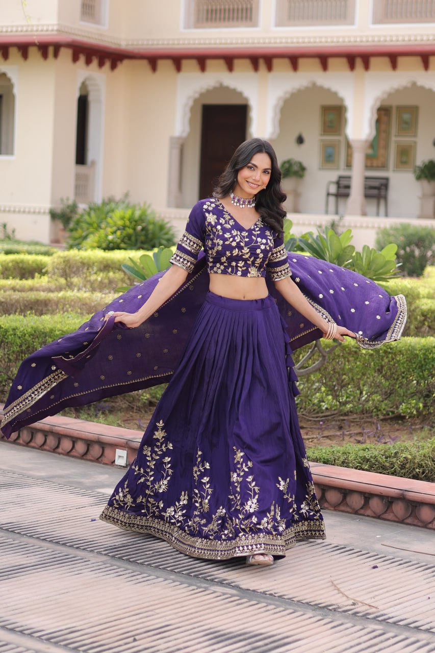Kalikar NC Vichitra Silk With Heavy Sequins & Zari Embroidered work -7156