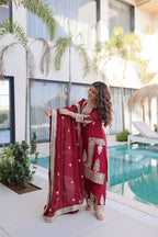 Kalikar Fendi silk with Coding  Sequins Embroidered work Kurta Set KADV-1232