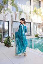 Kalikar Fendi silk with Coding  Sequins Embroidered work Kurta Set KADV-1232