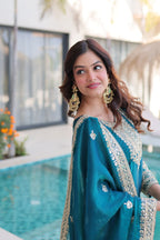 Kalikar Fendi silk with Coding  Sequins Embroidered work Kurta Set KADV-1232