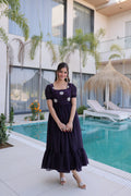 Designer Floral with Beads  Embellished Gown of Purple Color