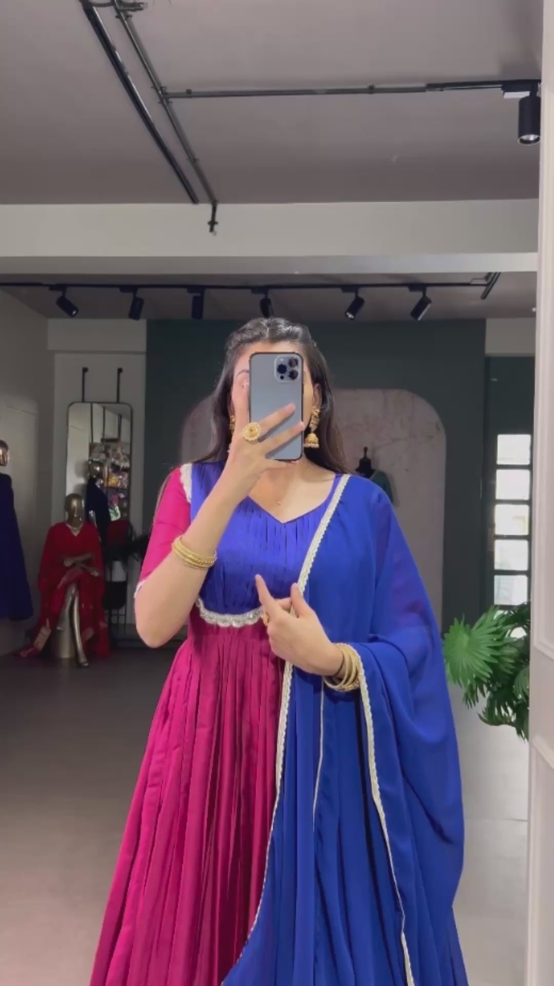 Designer Jari Woven Pink Colour Gown with Fancy Lace Border