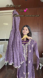 Kalikar Fendi Crush with Zari & Sequins Embroidered work - KLM07