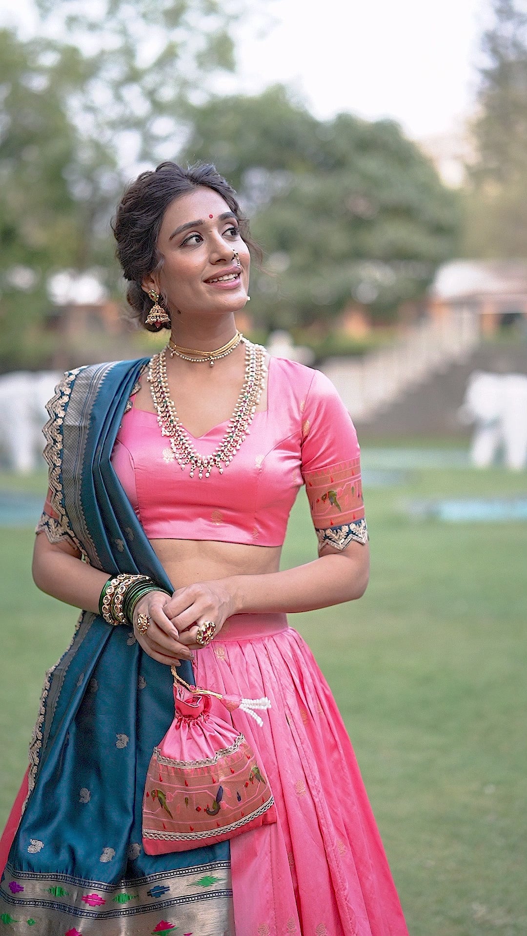 Kalikar Zari Weaving Work With Sequins and Thread Embroidery Scallop Lace Border-2014