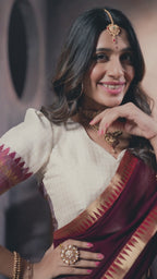 Kalikar Zari Weaving Work With Sequins and Thread Embroidery Scallop Lace Border -2047