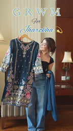 Kalikar Fendi Crush with Zari & Sequins Embroidered work - KLM13