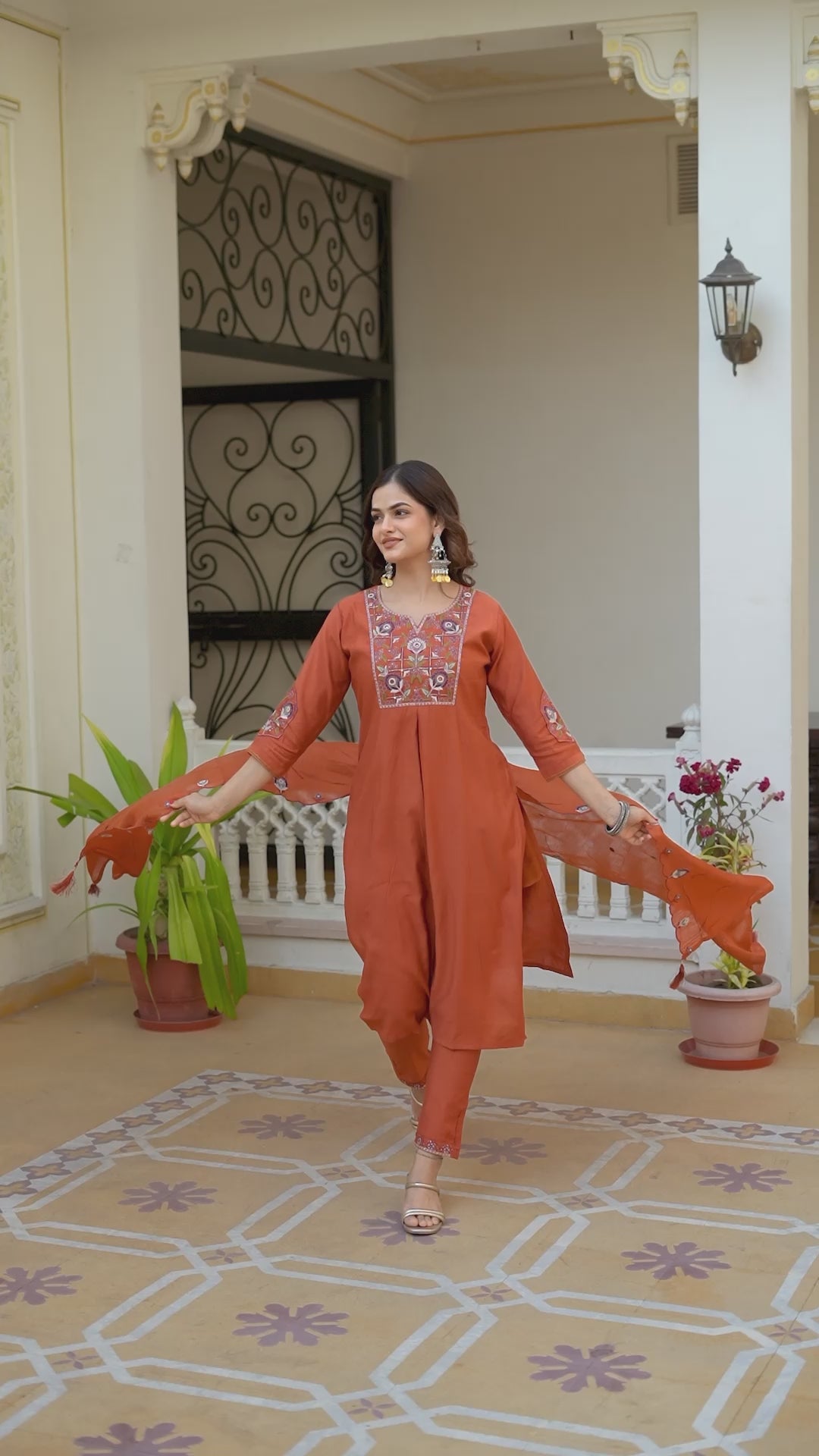 Elegant Straight Kurti Pant Dupatta Set of Teal