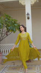 KalikarPure Viscose Mango Silk Kurta Set  (Stitched) KADV-144