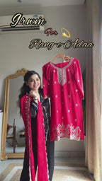 Kalikar Fendi Crush with Zari & Sequins Embroidered work - KLM10