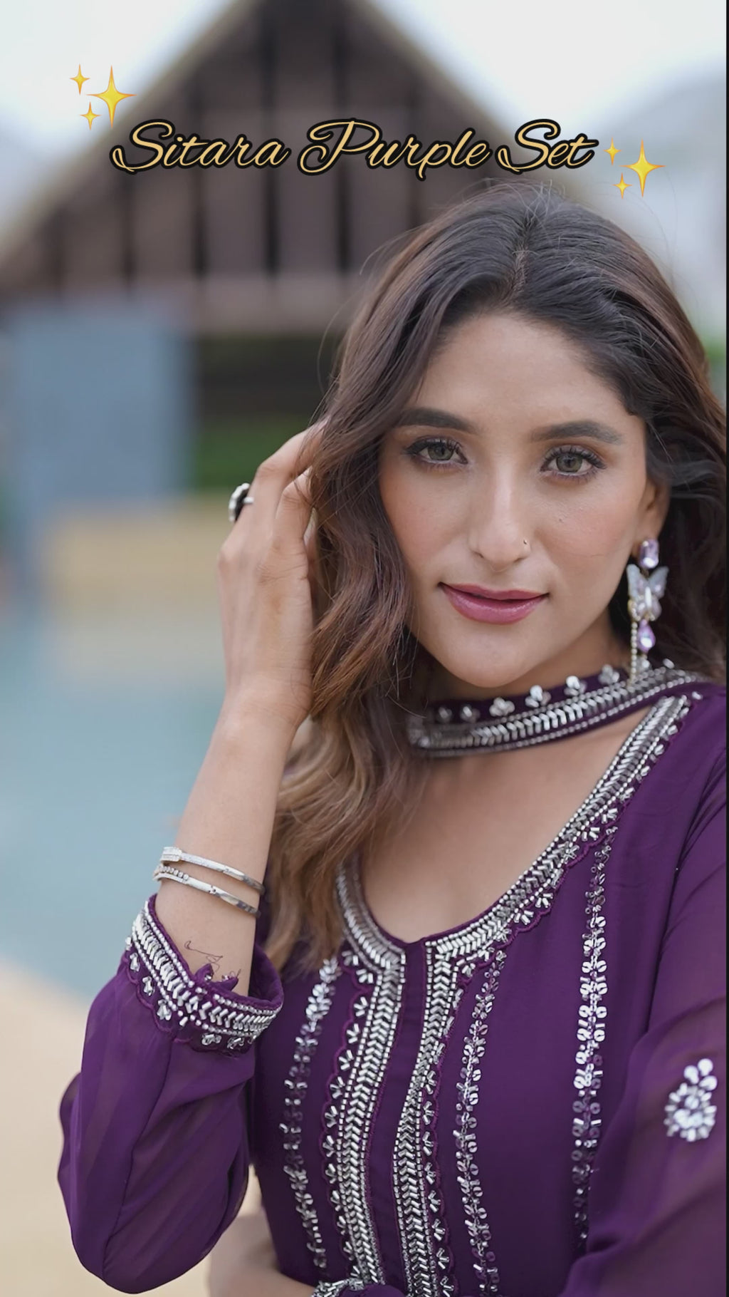 Kalikar Fendi Crush with Zari & Sequins Embroidered work - KLM04